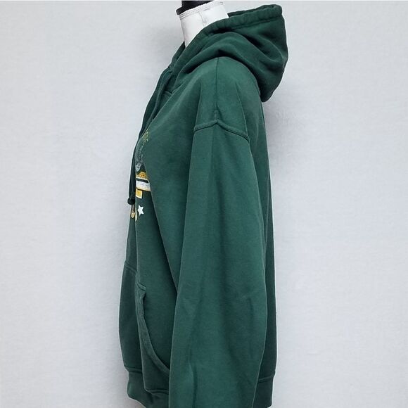 VINTAGE 1990s NFL Green Bay Packers Green Yellow Oversized Pullover Hoodie Large - Picture 11 of 14